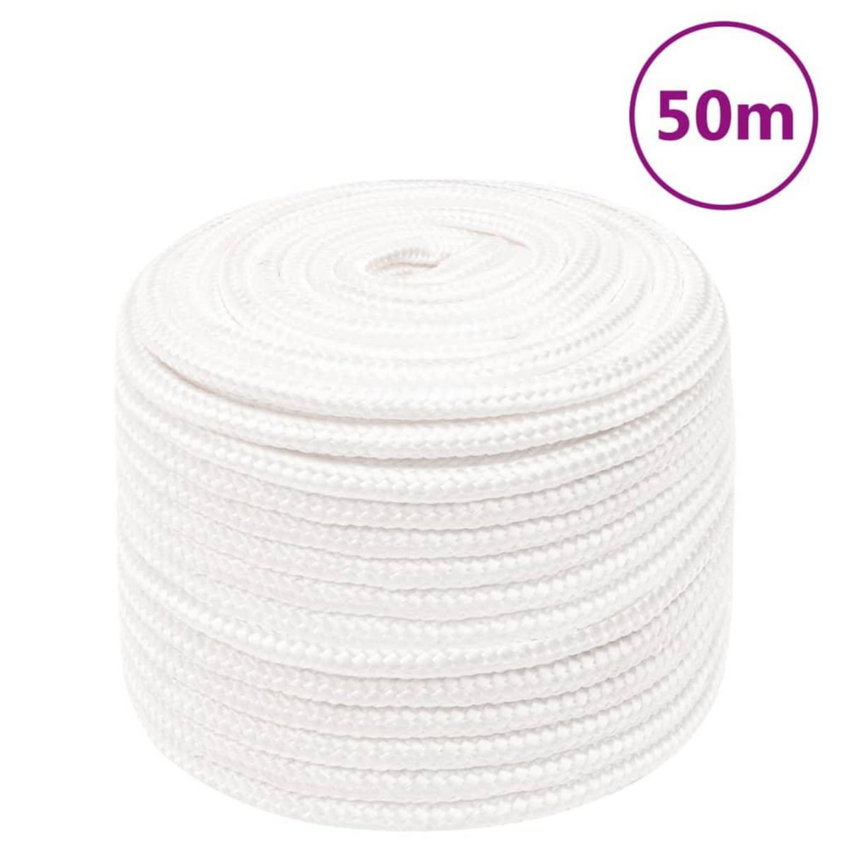 VIDAXL Corde de bateau Blanc complet 12 mm 50 m Polypropylene