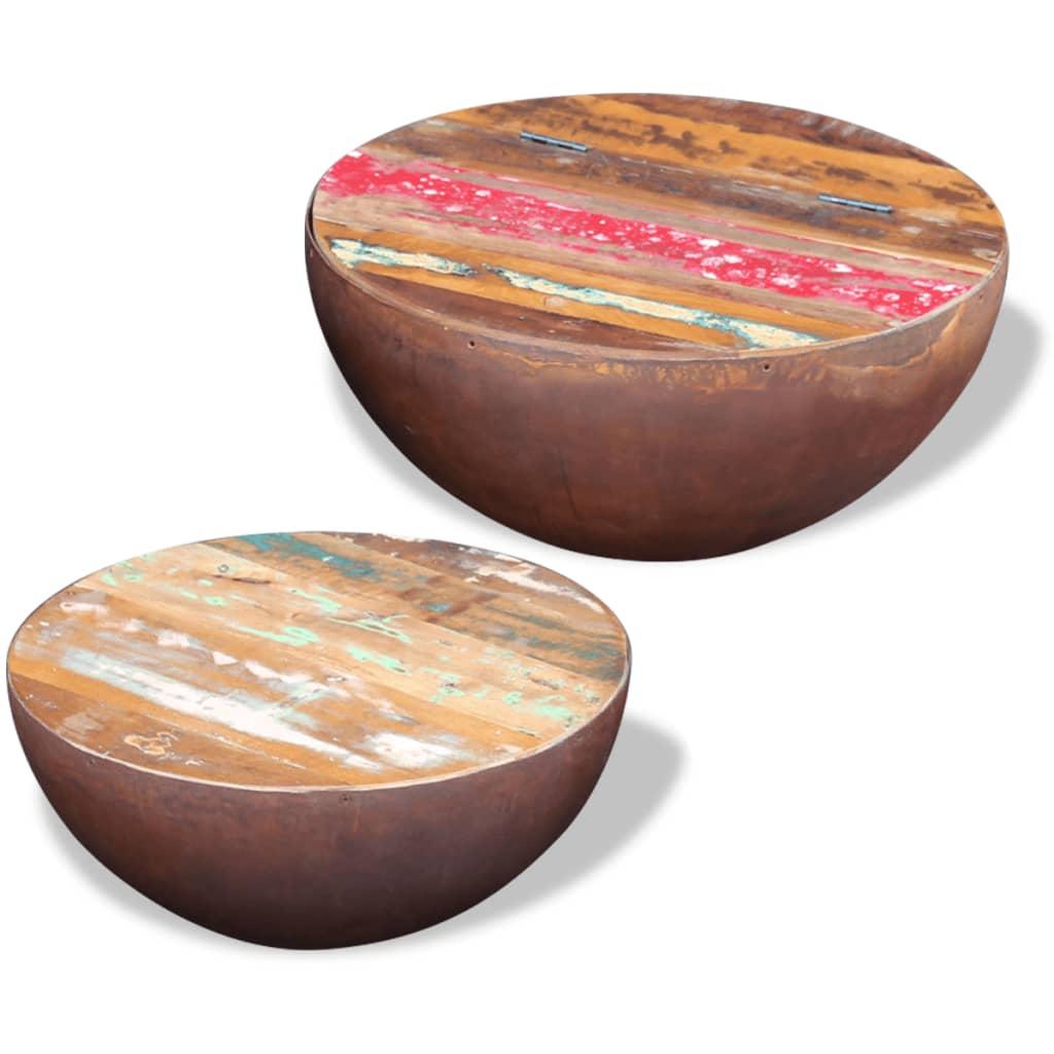Voir la diapositive 3 : VIDAXL Ensemble de 2 tables basses Bois de recuperation massif