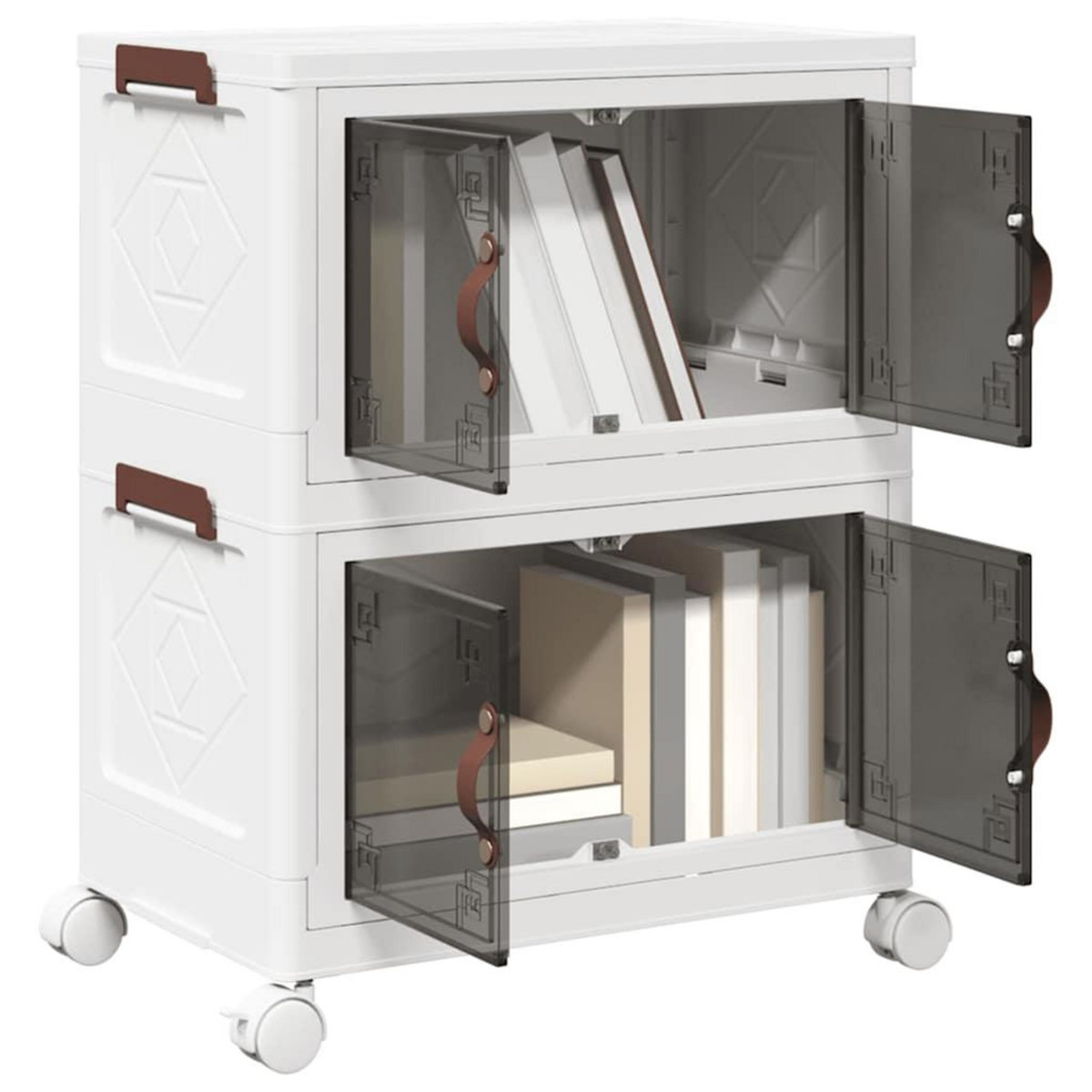 VIDAXL Boîte de rangement empilable avec roues a 2 niveaux 28 L