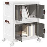 VIDAXL Boîte de rangement empilable avec roues a 2 niveaux 28 L