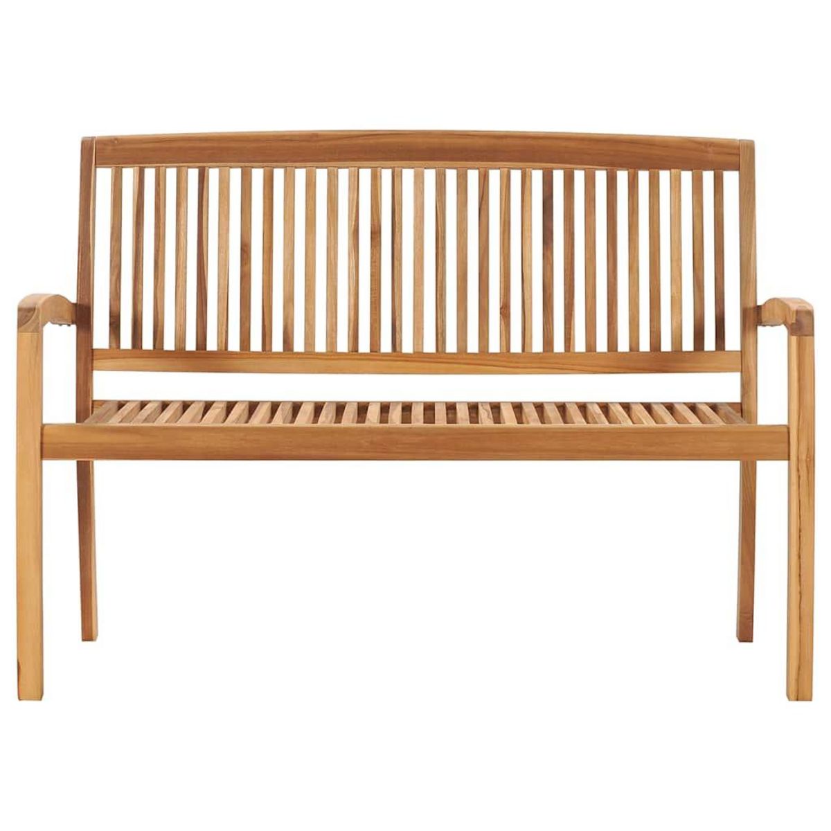 VIDAXL Banc de jardin empilable et coussin 128,5cm Bois de teck massif