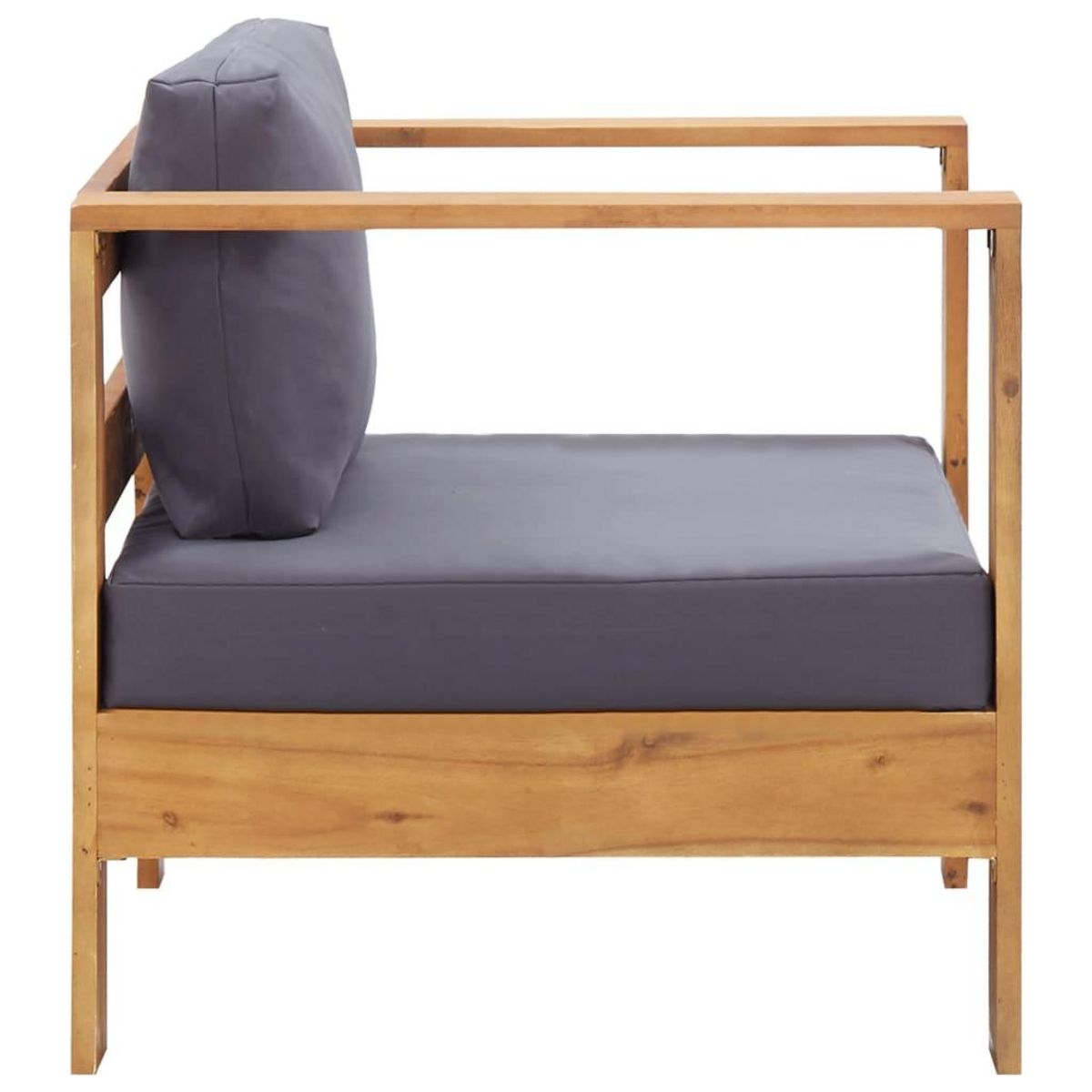 VIDAXL Chaise de jardin avec coussin Gris fonce Bois d'acacia solide