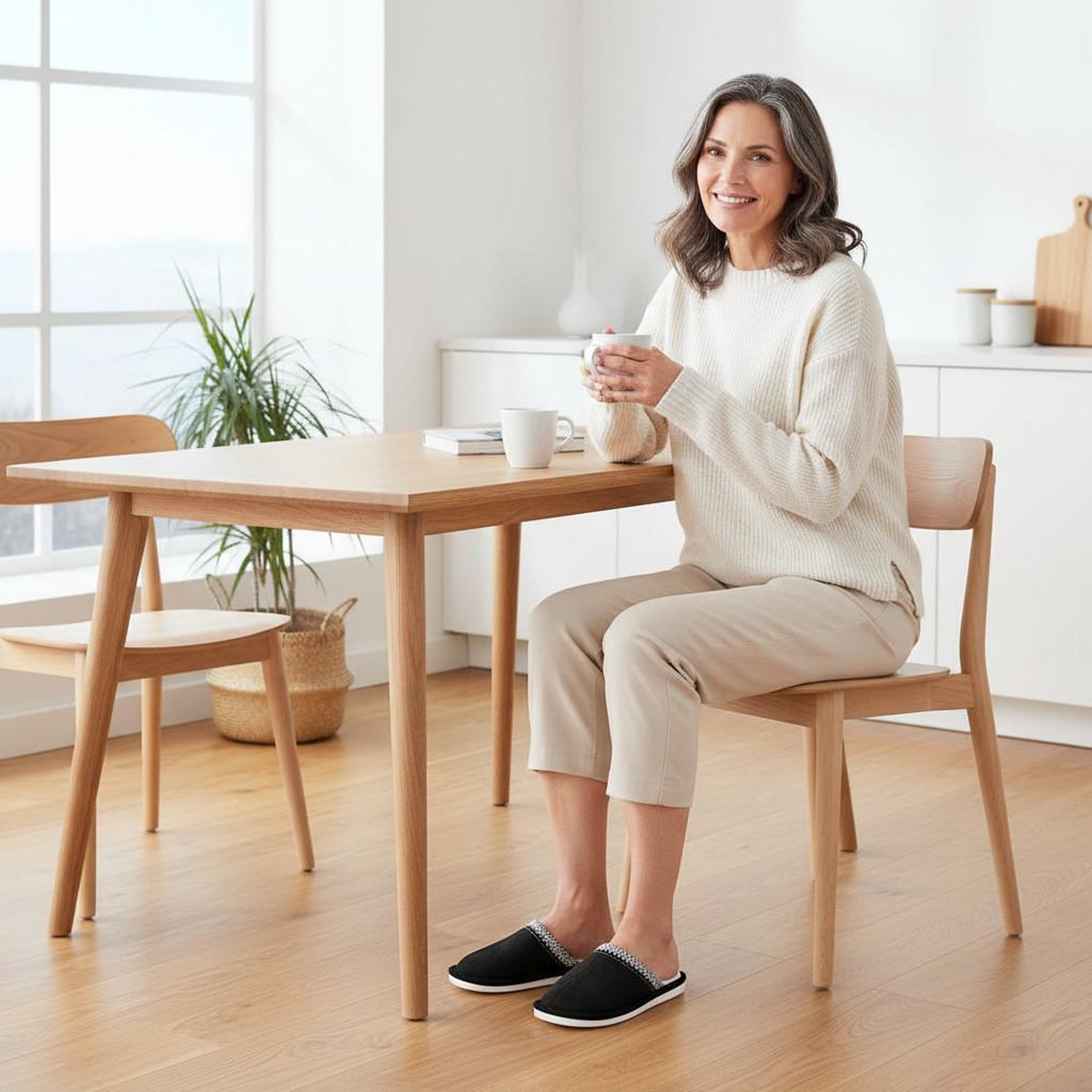 Voir la diapositive 5 : OZABI OZABI Mules Femme Unies, Suédine Synthétique, Bordure Tressée Scandinave