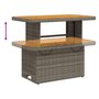 Voir la diapositive 4 : VIDAXL Table de jardin gris 90x55x71cm Resine tressee et bois d'acacia