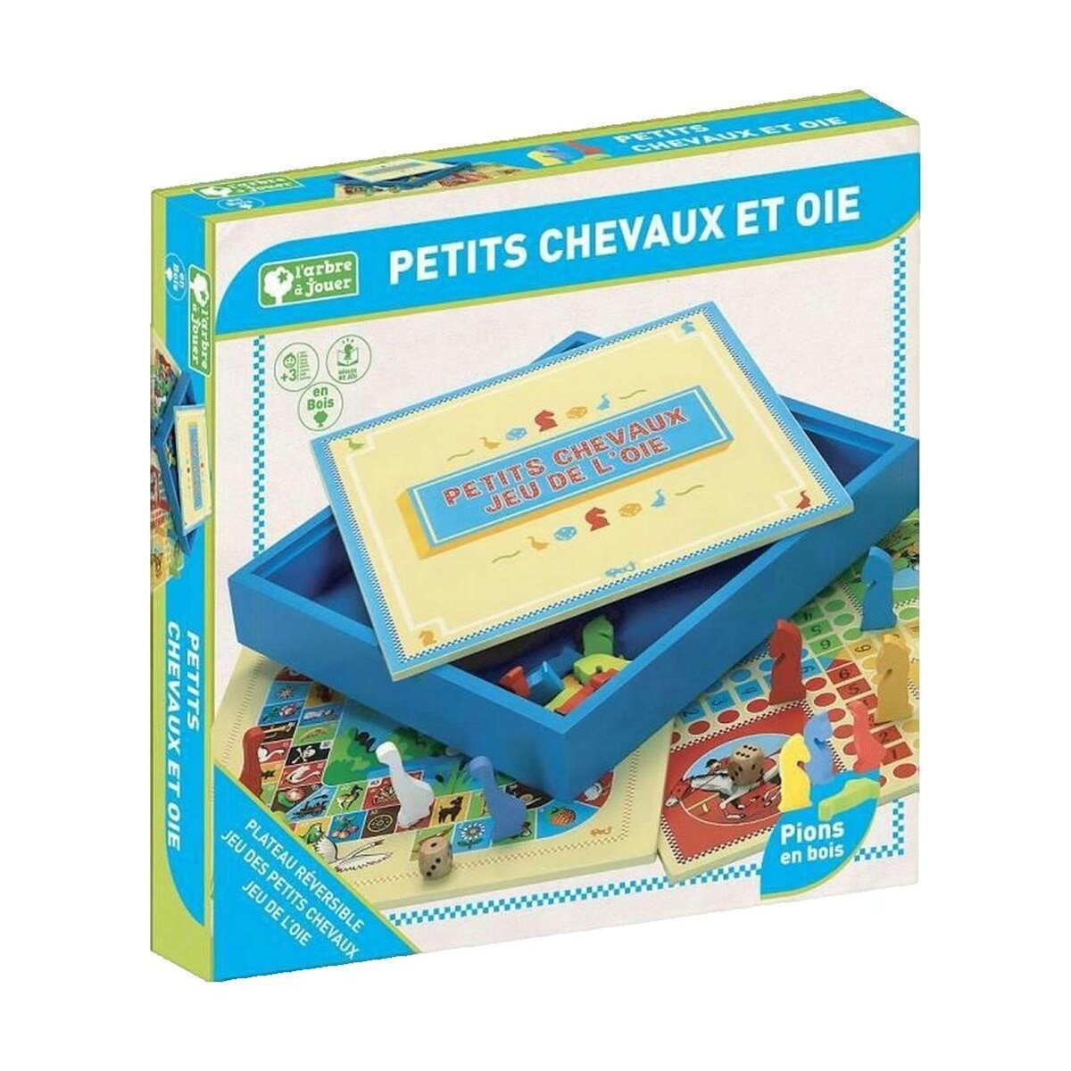 L'ARBRE A JOUER Jeu société famille larbre-a-jouer Coffret en bois avec plateau réversible