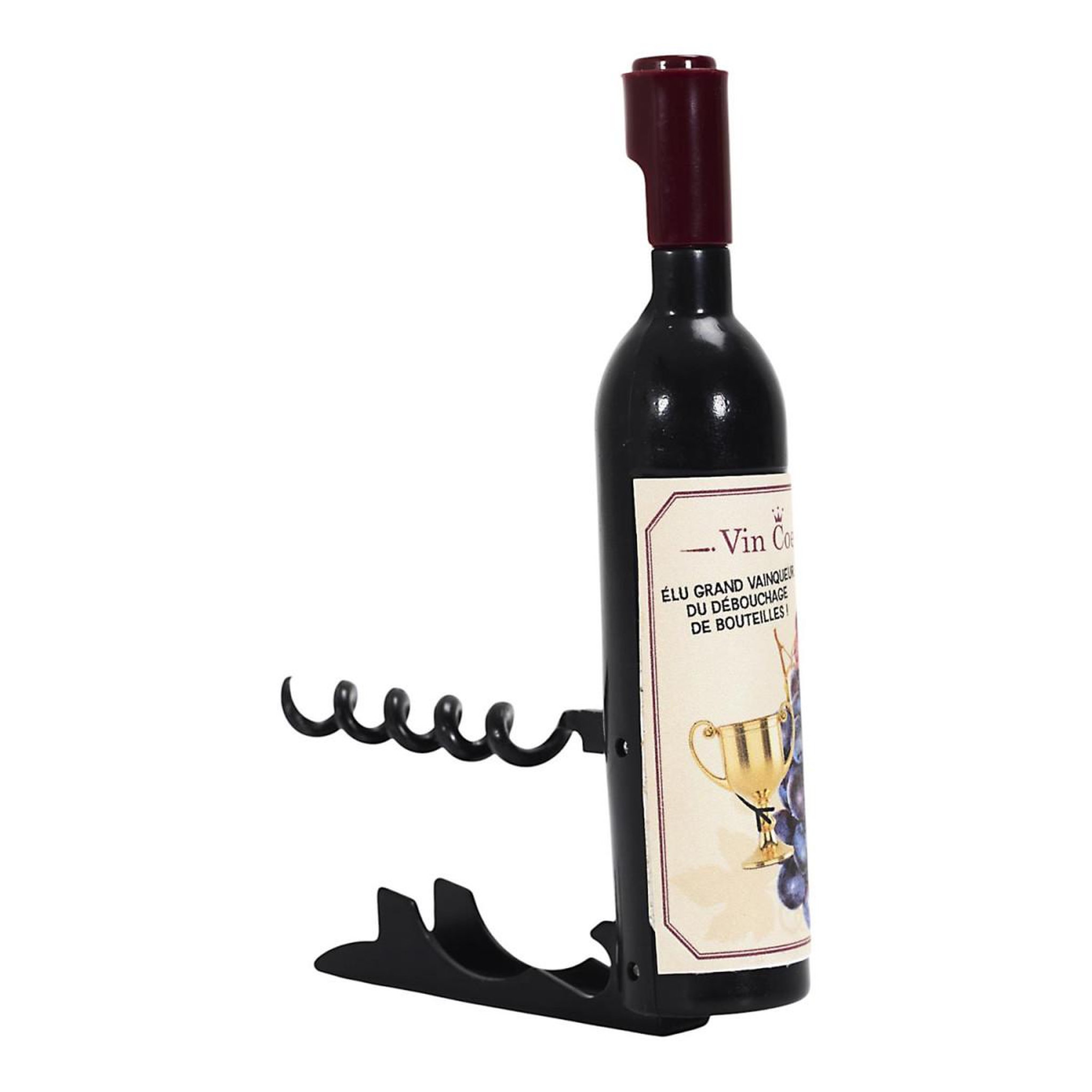 COOK CONCEPT Tire-bouchon aimanté  bouteille de vin  11cm noir