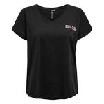 Only T-Shirt  Femme ONLY Mally Life. Coloris disponibles : Noir