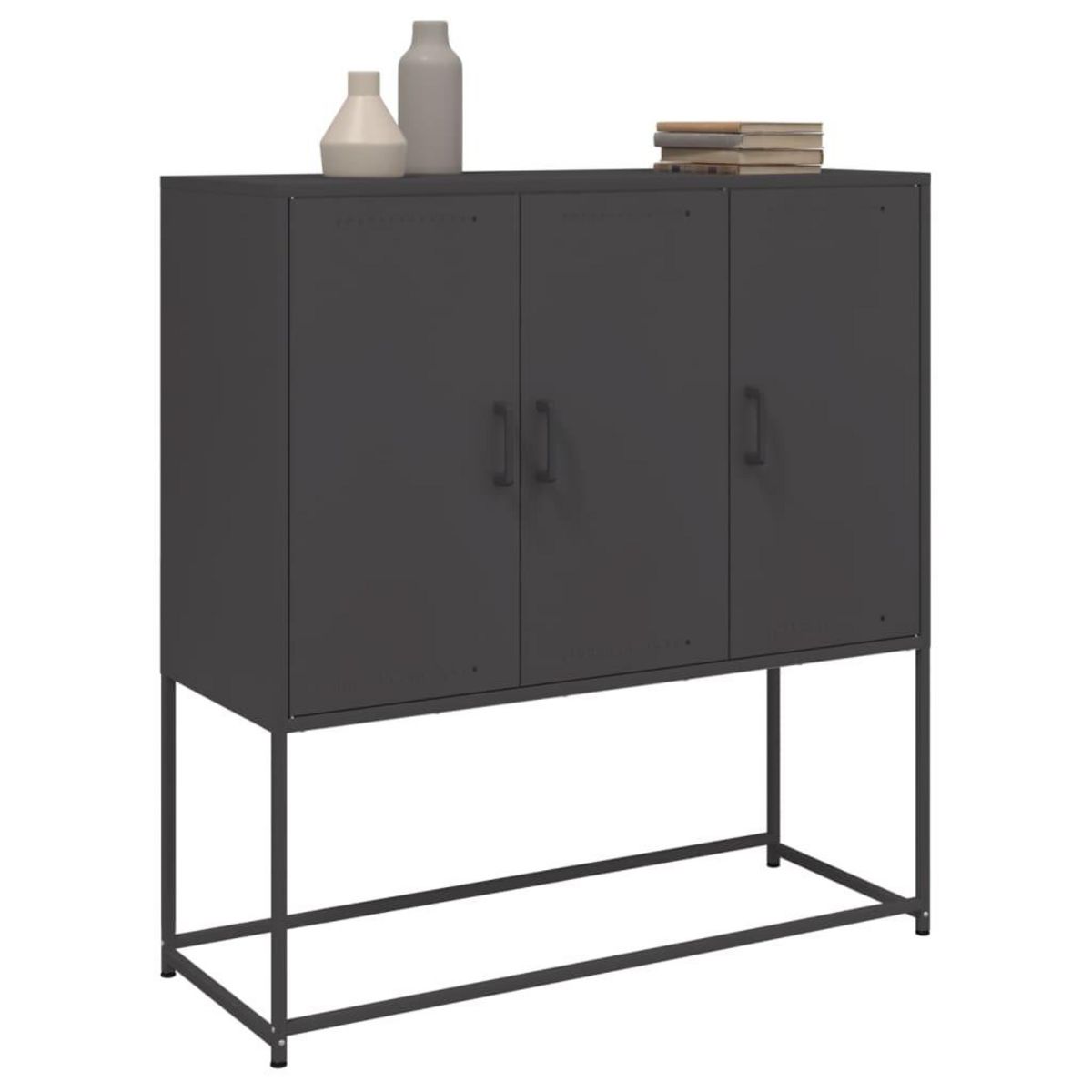 VIDAXL Buffet haut noir 100,5x39x107 cm acier