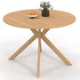 Voir la diapositive 4 : ID MARKET Table à manger extensible ronde ALIX 4-10 personnes pied araignée bois effet hêtre 110-200 cm