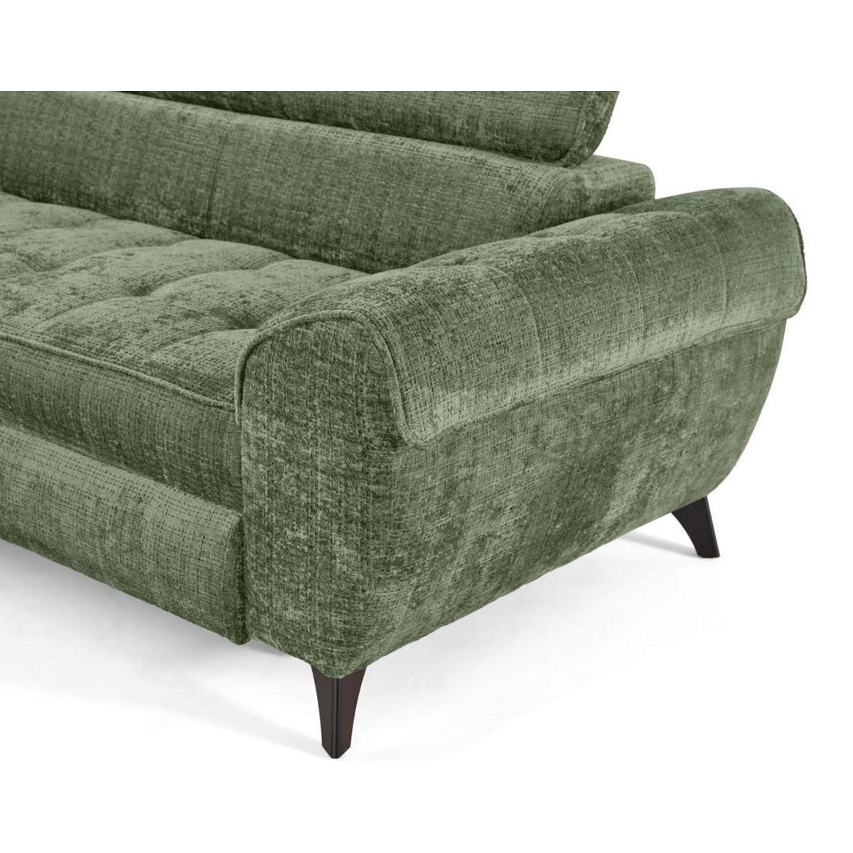 LISA DESIGN Marlo - canapé d'angle gauche 5 places convertible avec coffre et têtières en velours texturé