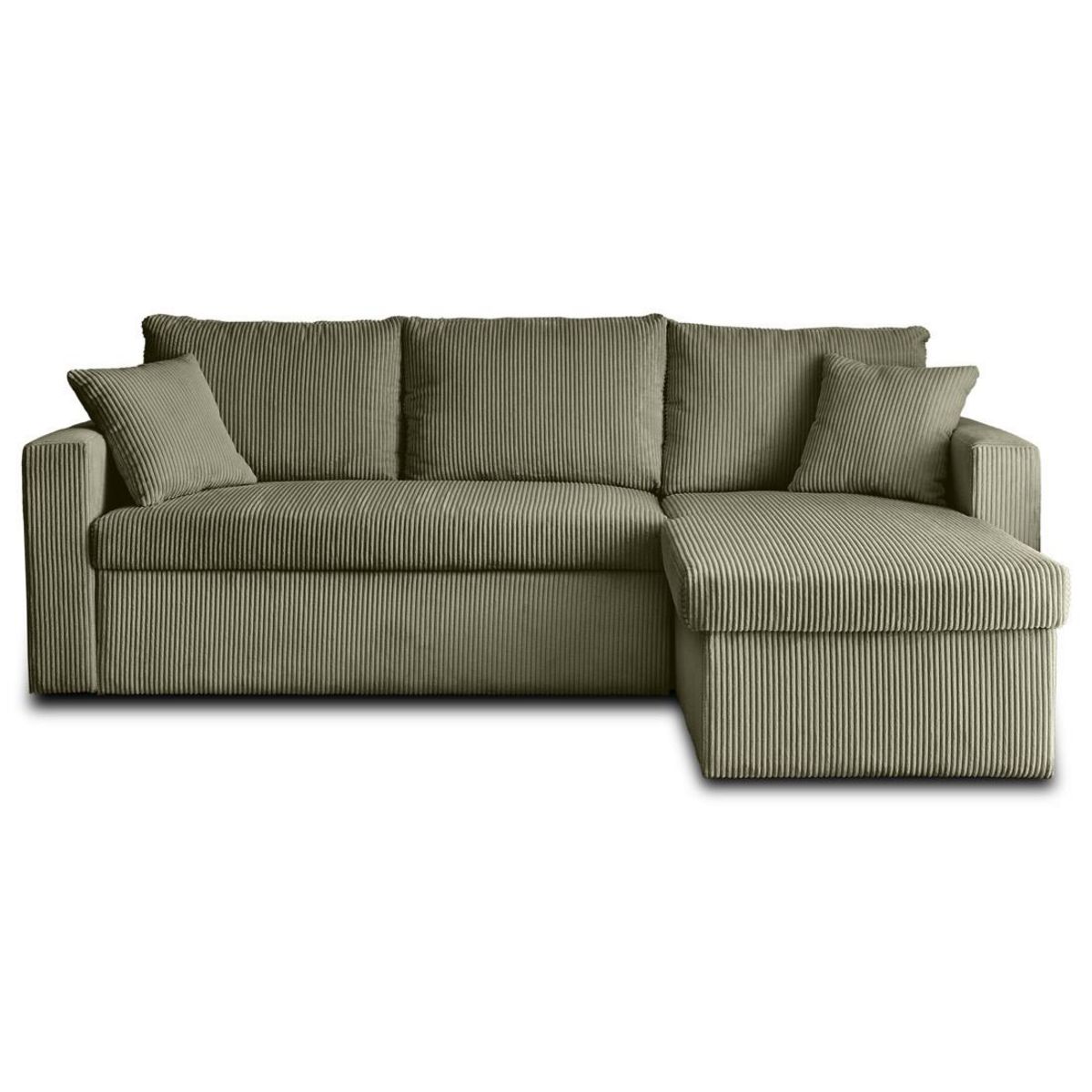 BEST MOBILIER Cyrus - canapé d'angle réversible 4 places - convertible avec coffre - en velours côtelé