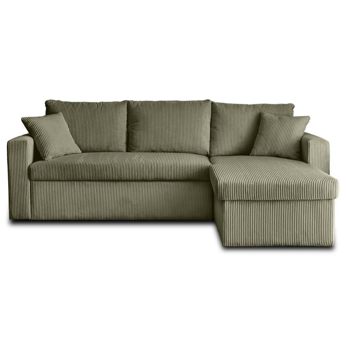 BEST MOBILIER Cyrus - canapé d'angle réversible 4 places - convertible avec coffre - en velours côtelé