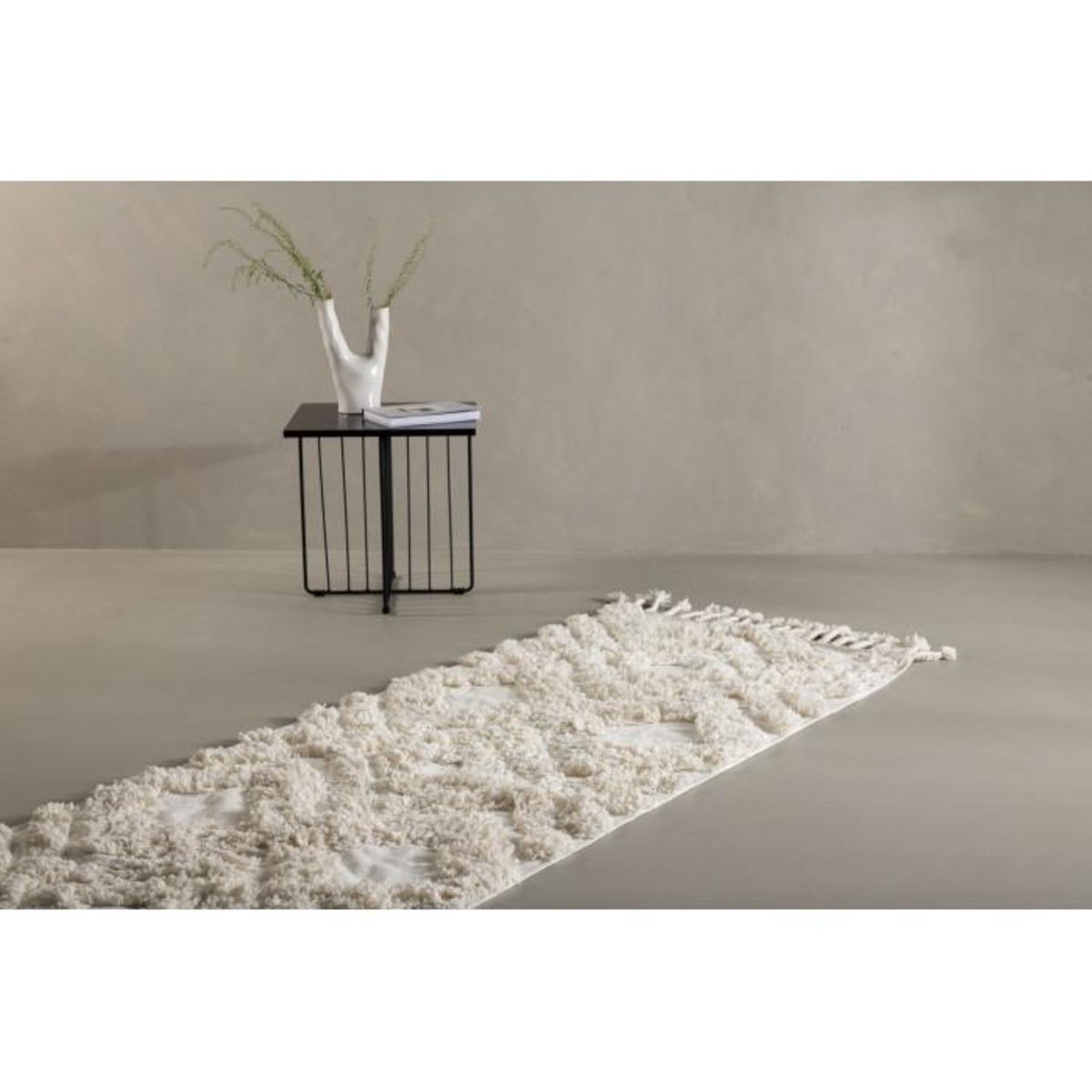 Paris Prix Tapis de Couloir Tufté  Hilma  70x200cm Ivoire