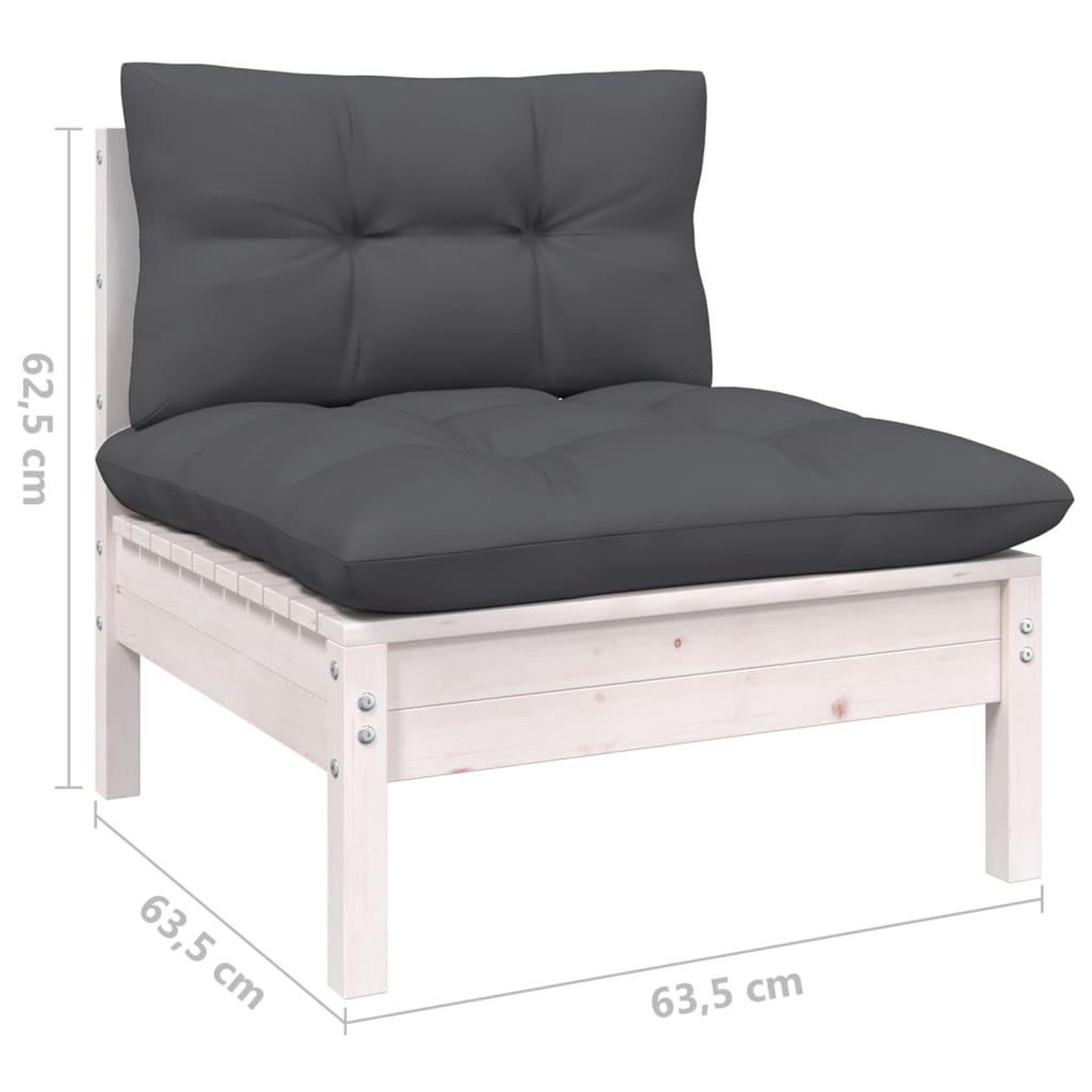 Voir la diapositive 6 : VIDAXL Salon de jardin 6 pcs avec coussins anthracite bois de pin
