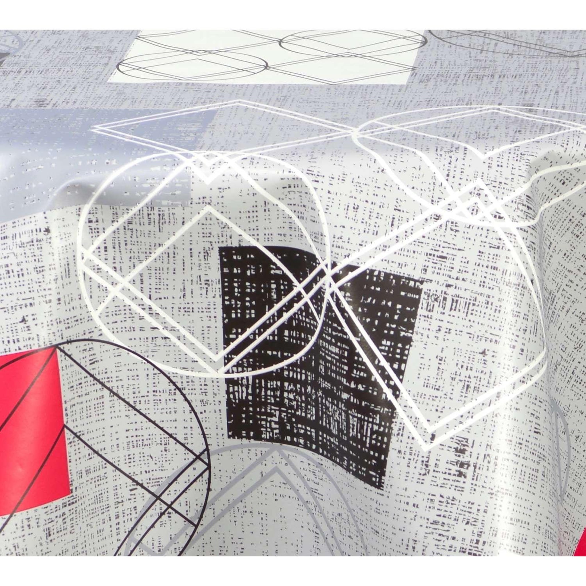 Voir la diapositive 3 : HABITABLE Nappe en toile cirée ronde Moma - Diam. 135 cm - Gris