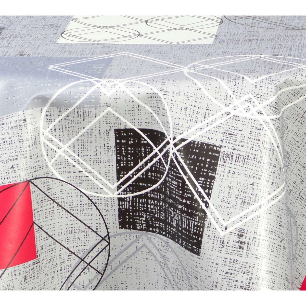 HABITABLE Nappe en toile cirée ronde Moma - Diam. 135 cm - Gris