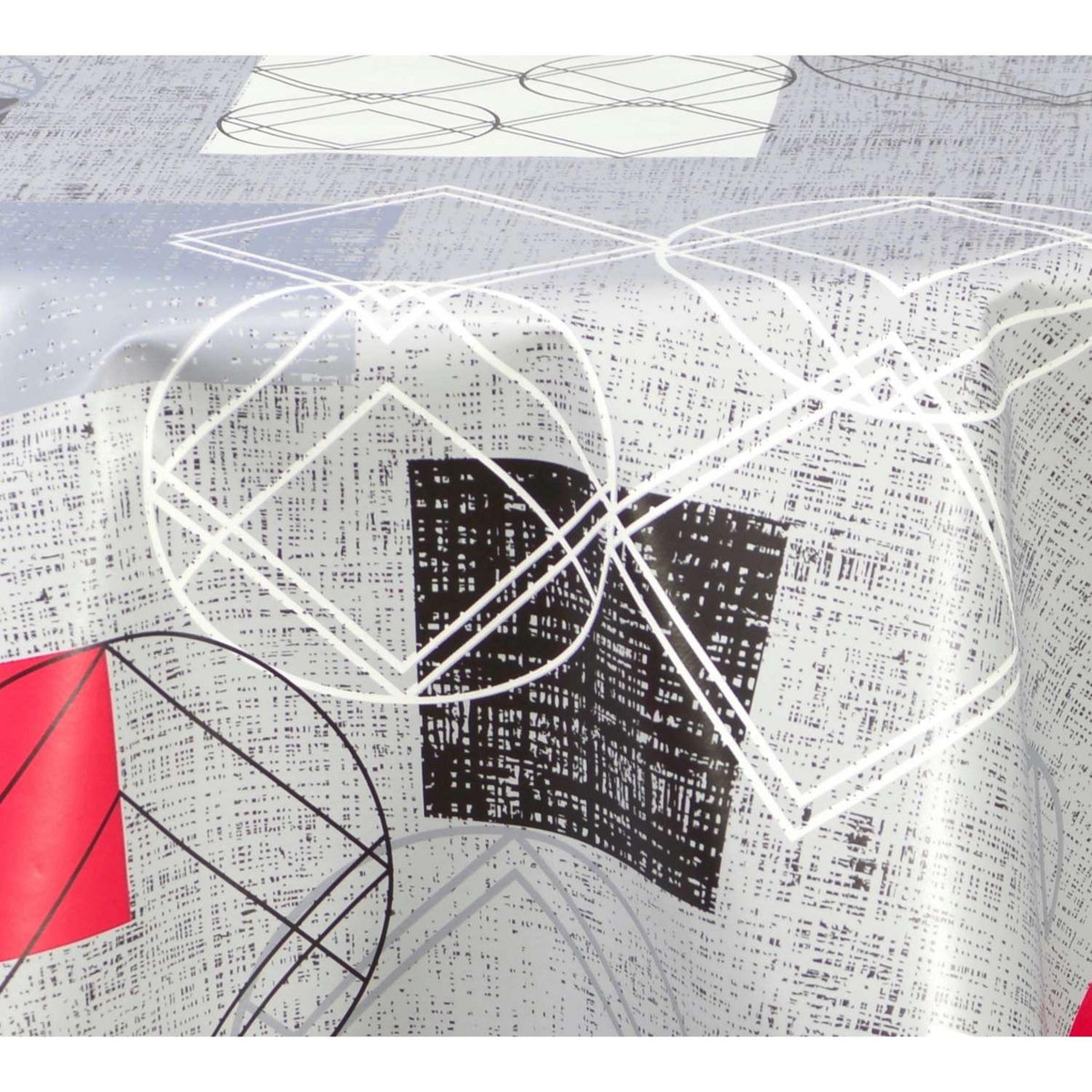 HABITABLE Nappe en toile cirée ronde Moma - Diam. 135 cm - Gris