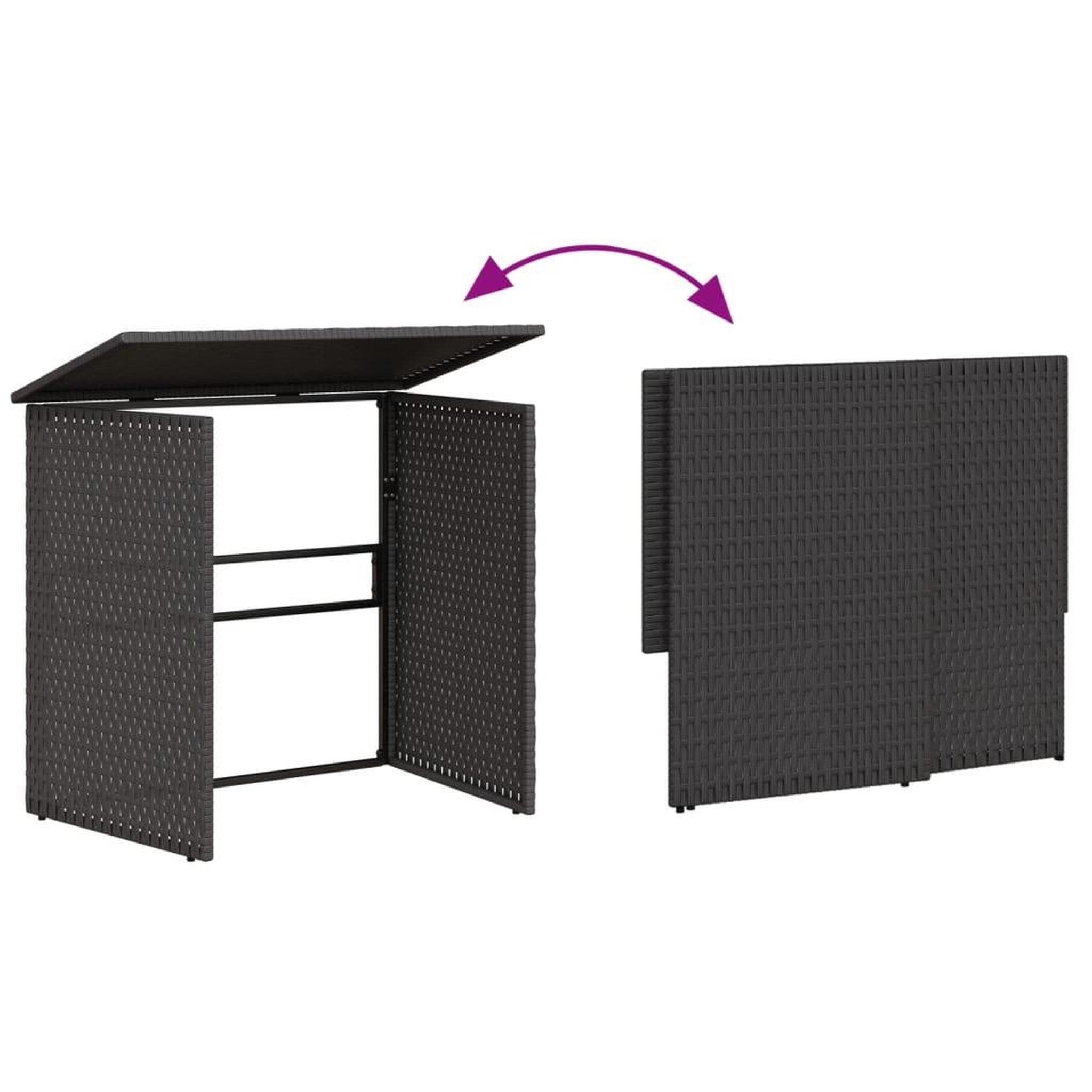 Voir la diapositive 5 : VIDAXL Canape de jardin avec table et coussins en forme de L noir