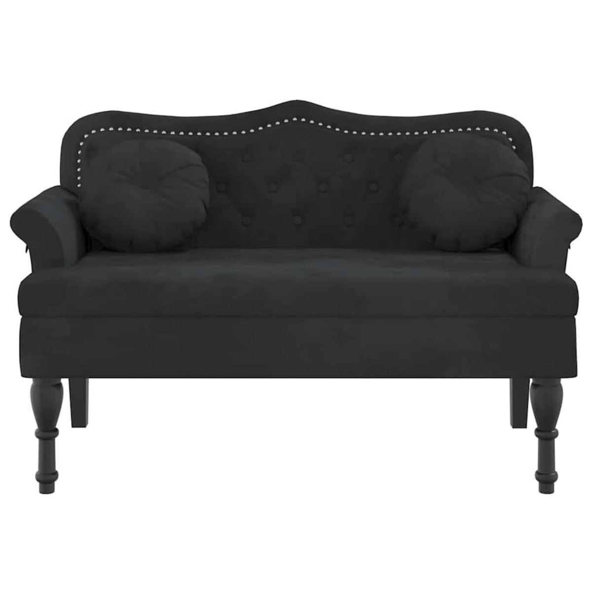 VIDAXL Banc avec coussins noir 120,5x65x75 cm velours