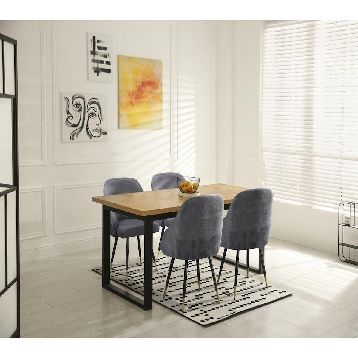 Habitat et Jardin Lot de 2 chaises en tissu  Harmony  - 54 x 57 x 90 cm - Gris