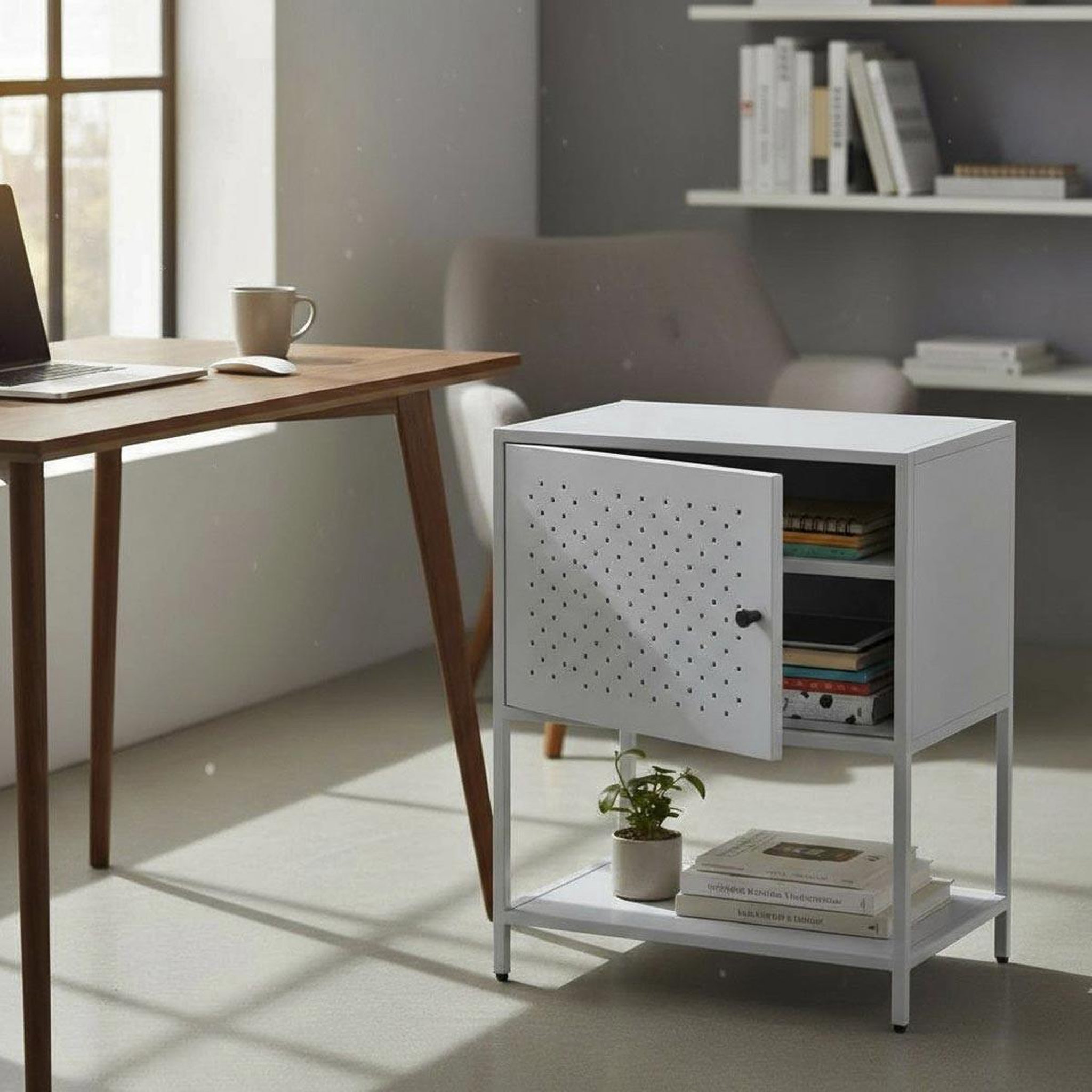Voir la diapositive 5 : Paris Prix Table de chevet design  boston  60cm gris