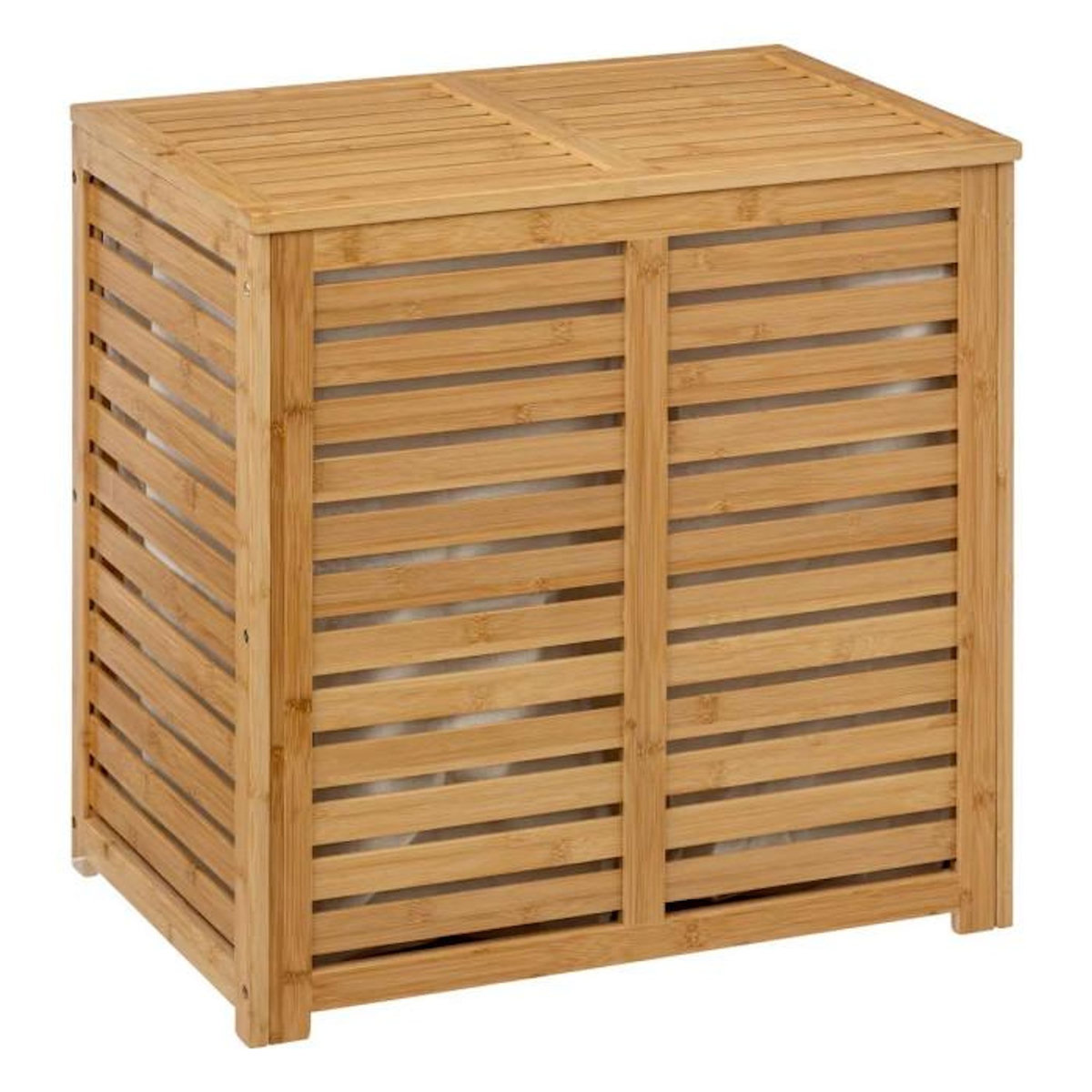 FIVE Panier à Linge Double Bambou  Sicela  60cm Naturel