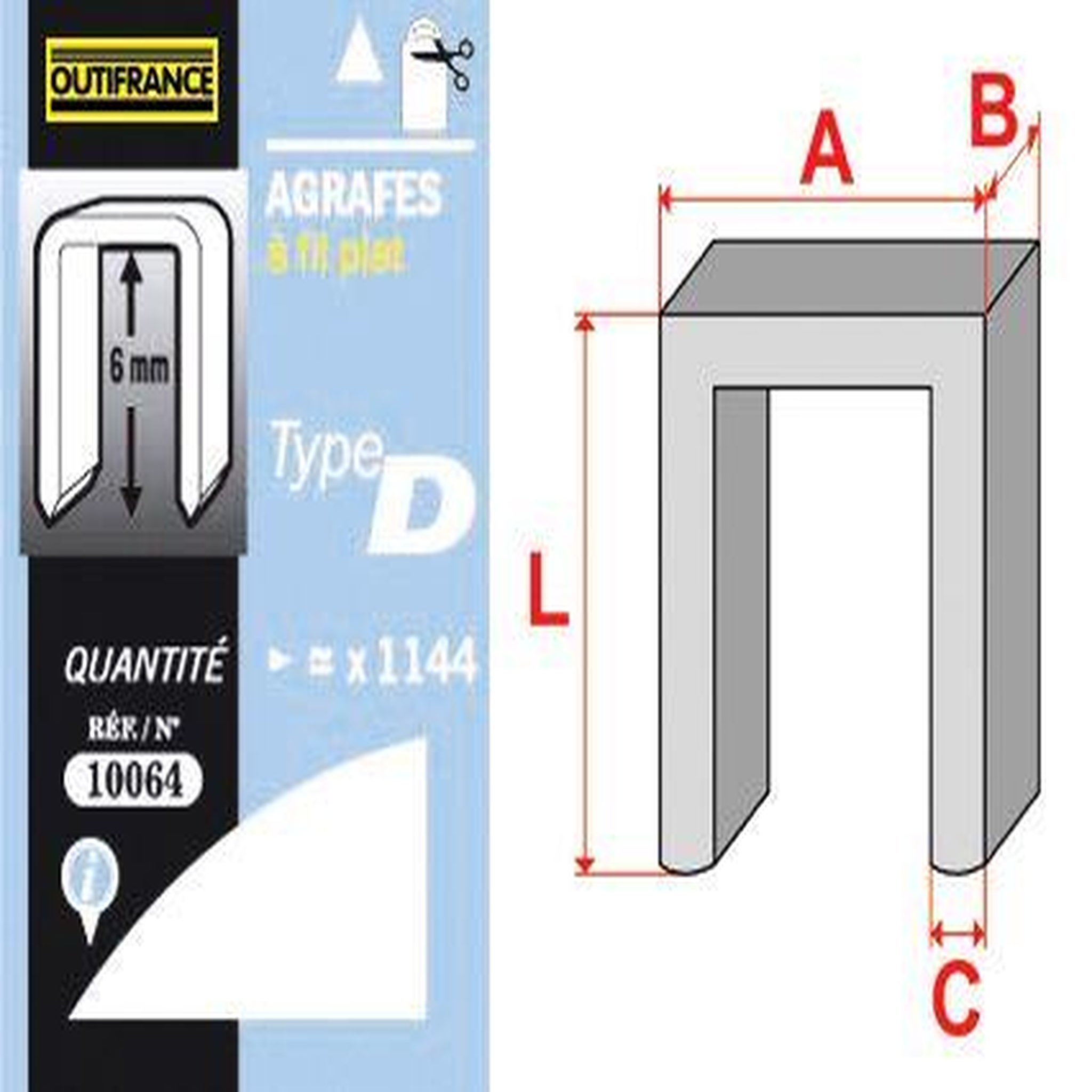 OUTIFRANCE Agrafes T50 - Type D 12 mm 5000 p.