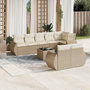 Voir la diapositive 1 : VIDAXL Salon de jardin avec coussins 9 pcs beige resine tressee