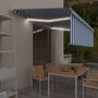 Voir la diapositive 1 : VIDAXL Auvent retractable manuel avec store et LED 5x3 m Bleu et blanc