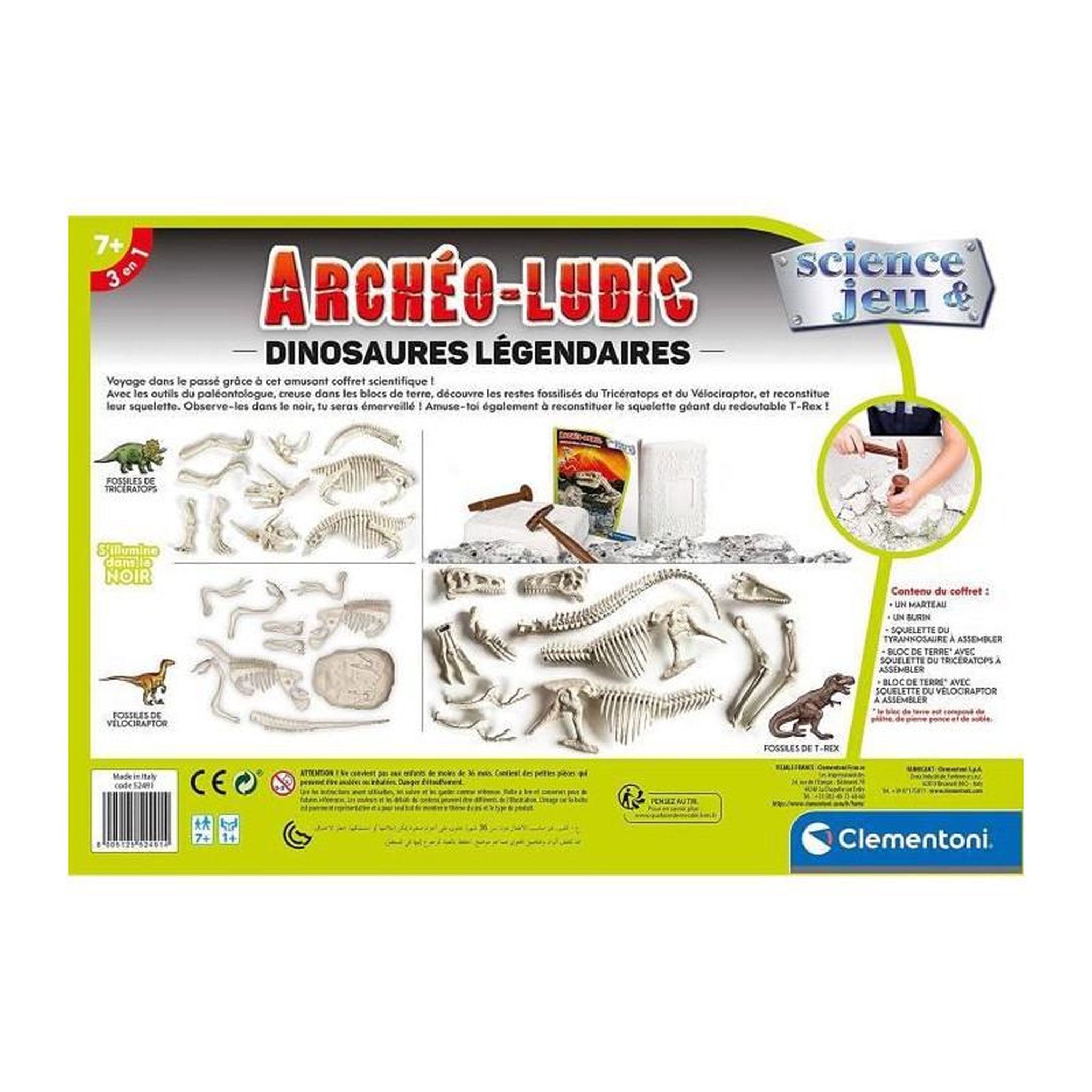 Voir la diapositive 3 : CLEMENTONI CLEMENTONI Archeo Ludic - Dinosaures legendaires - Science + Jeu