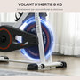 Voir la diapositive 5 : HOMCOM Vélo d'appartement avec écran LCD multifonction vélo biking cardio-training selle et guidon réglables volant inertie 8 Kg acier blanc