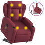 Voir la diapositive 2 : VIDAXL Fauteuil inclinable de massage Rouge bordeaux Tissu