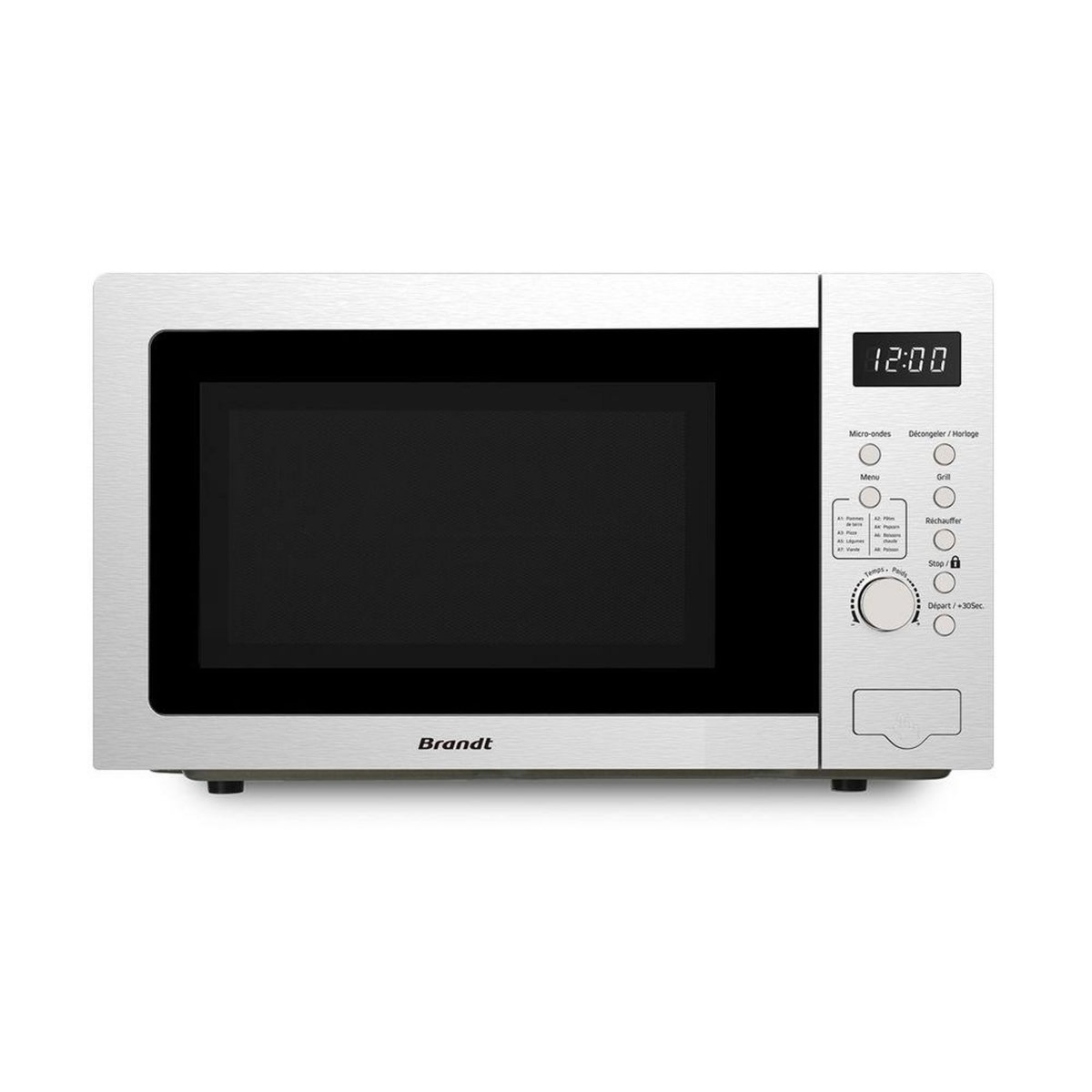 BRANDT Micro-ondes + grill 30l 950w inox - ge3000x