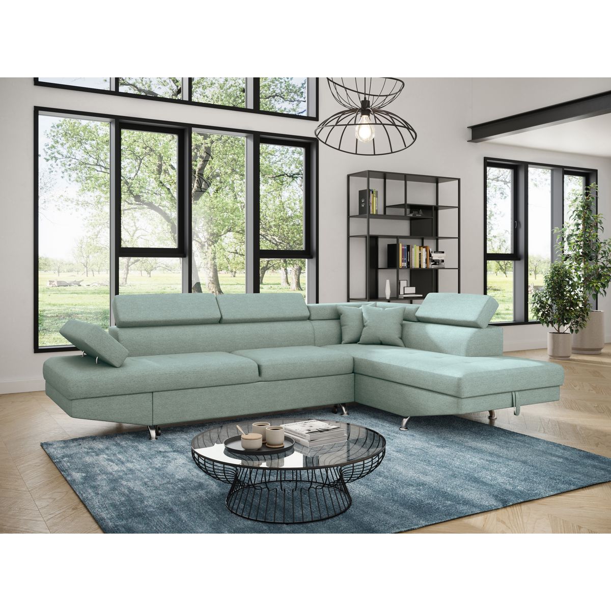 Canapé d'angle droit convertible 4 à 5 places CHICAGO