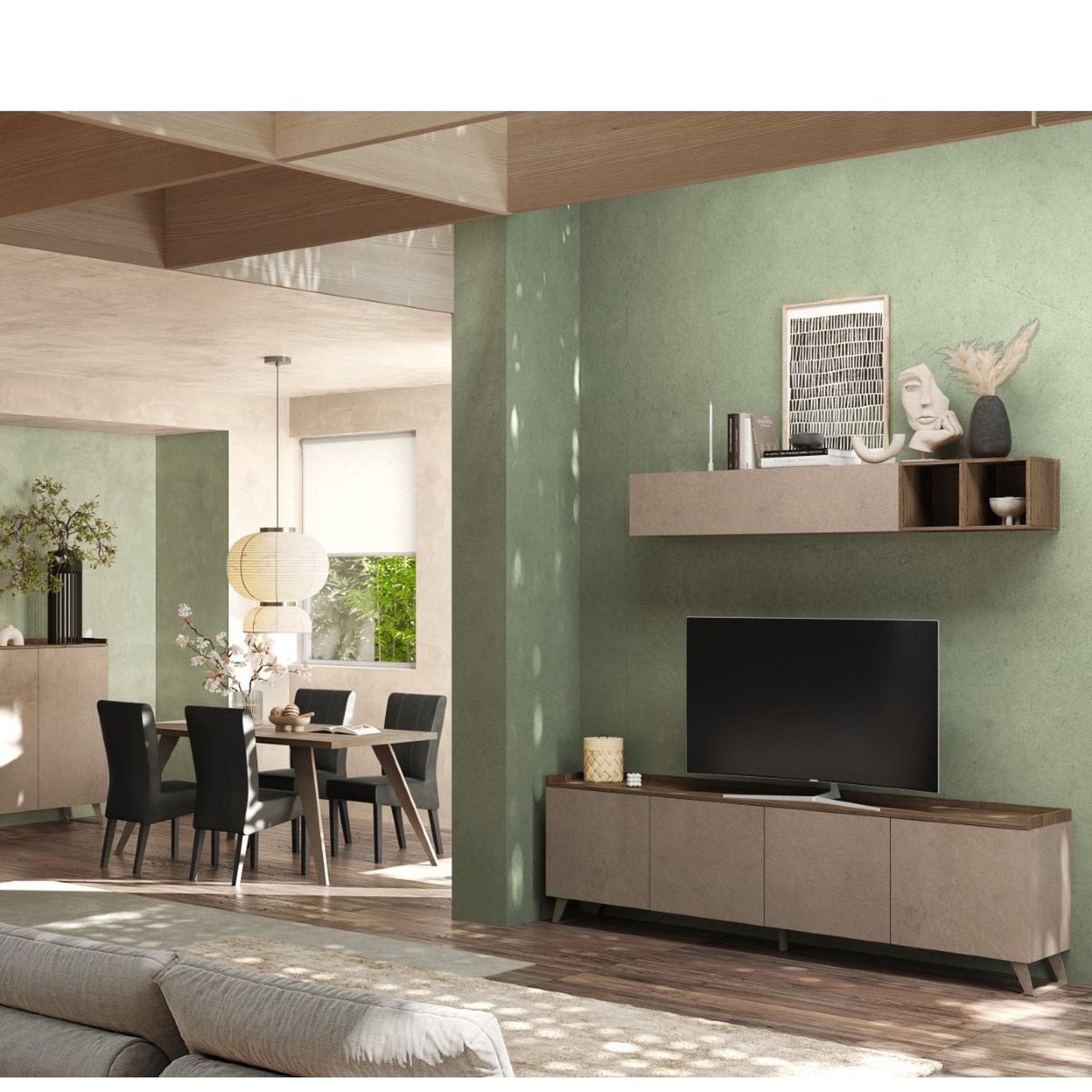 Voir la diapositive 4 : JLC KREATION Meuble tv contemporain 240cm 4 portes radost