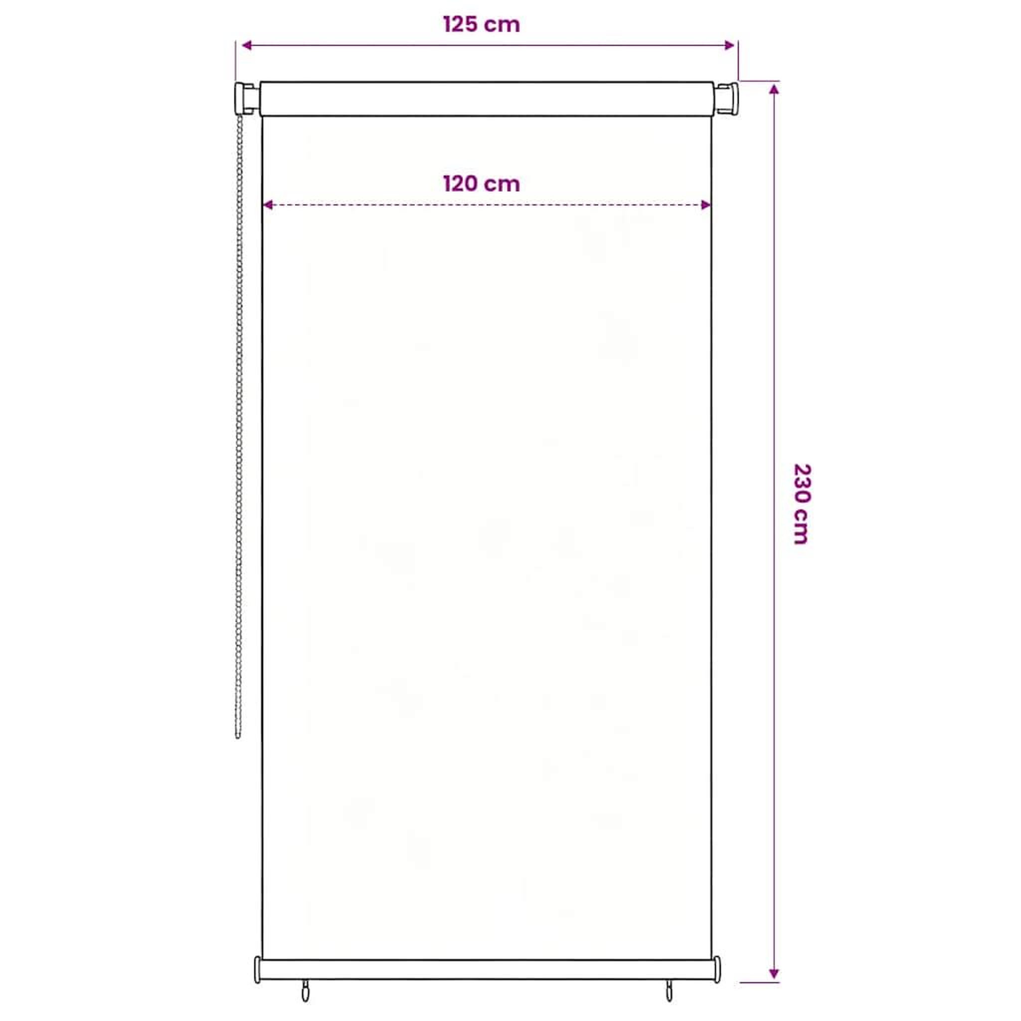 Voir la diapositive 6 : VIDAXL Store roulant d'exterieur 125 (l) x 230 (h) cm bleu hdpe