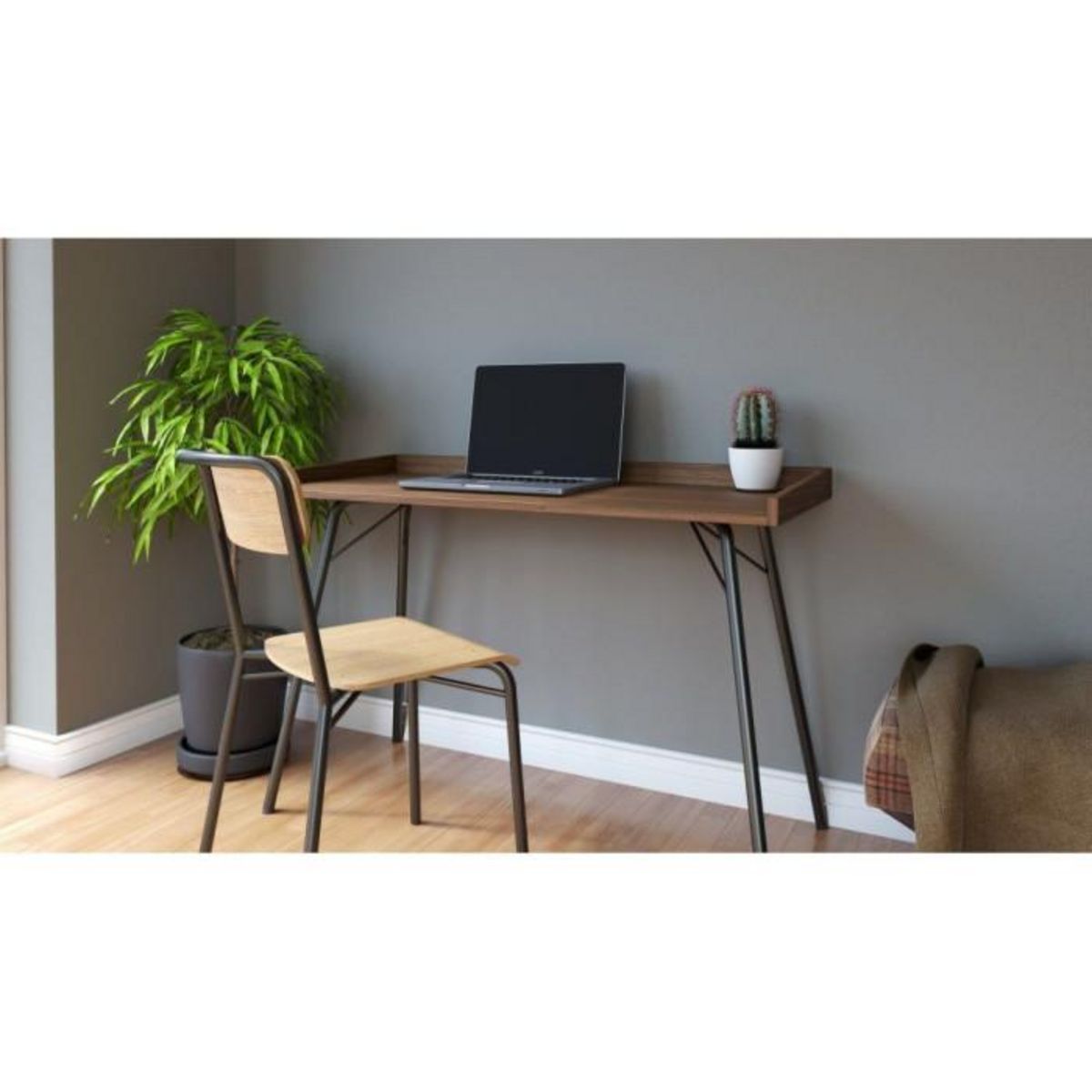 Paris Prix Bureau Design en Bois  Rayburn  115cm Marron