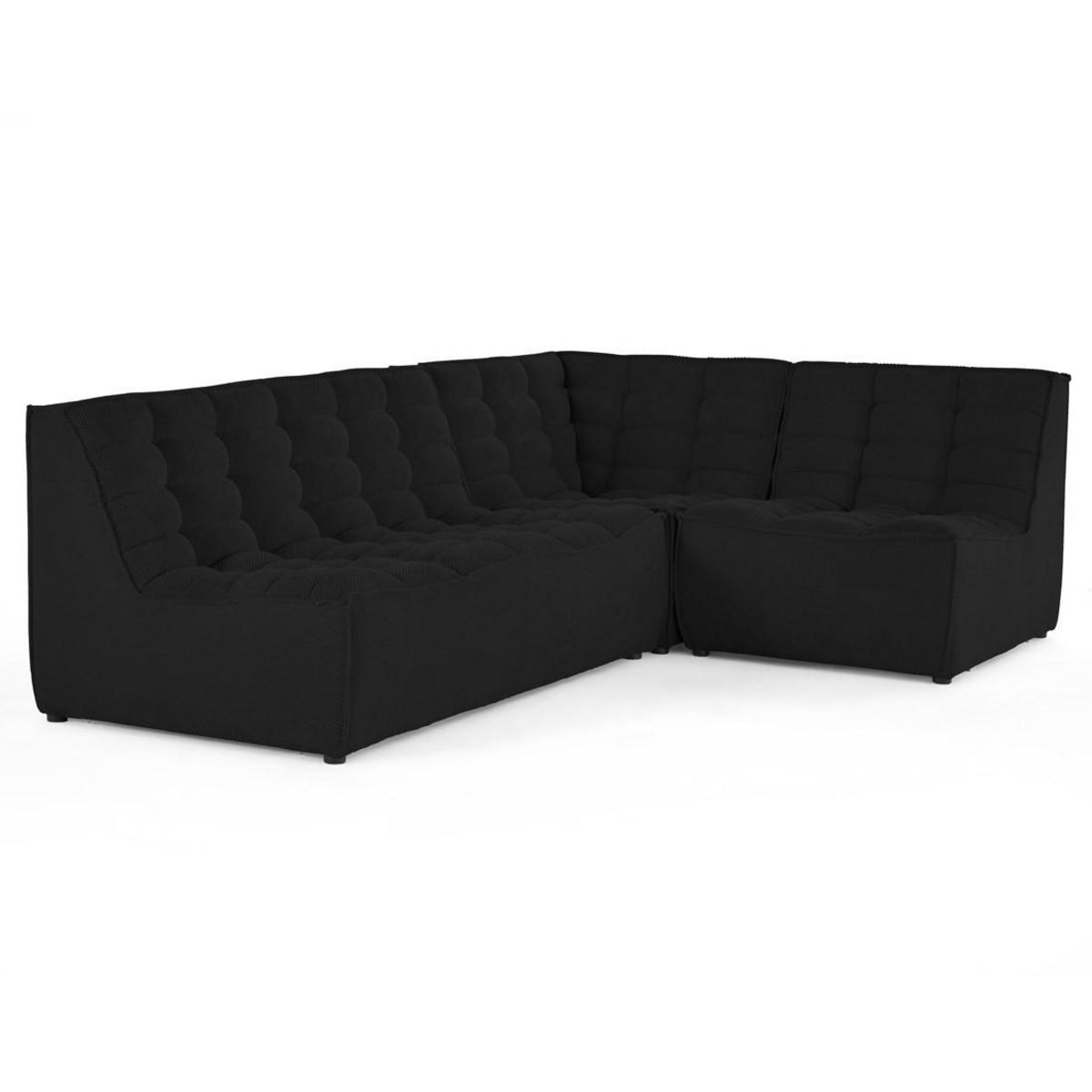 LISA DESIGN Ellie - canapé modulable d'angle réversible 4 places en velours texturé