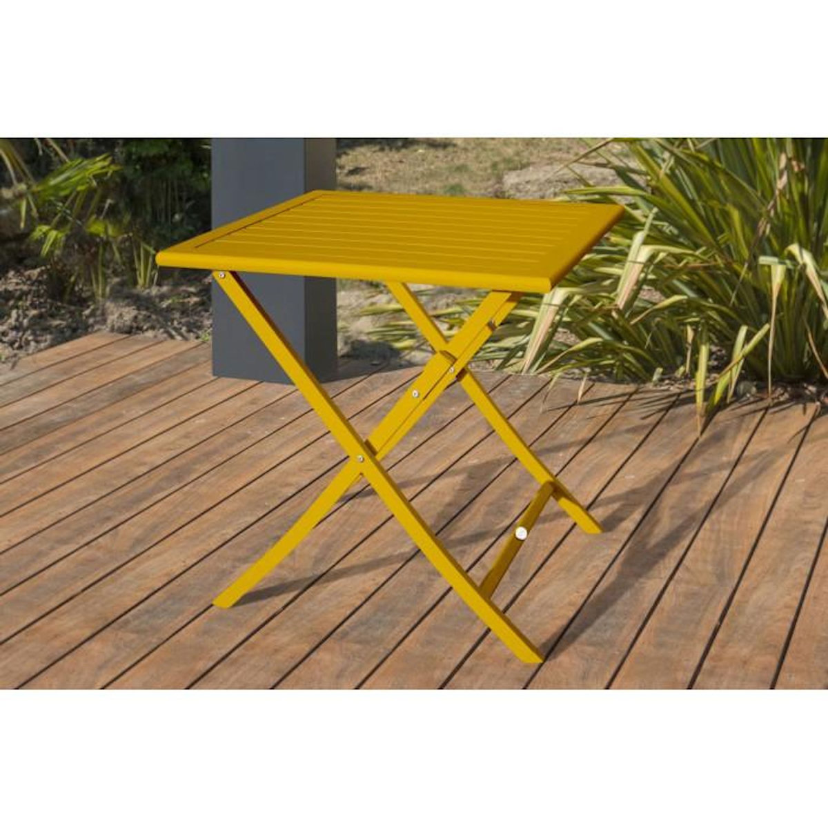 Paris Prix Ensemble Table de Jardin Pliante & 2 Chaises  Marius  70cm Moutarde