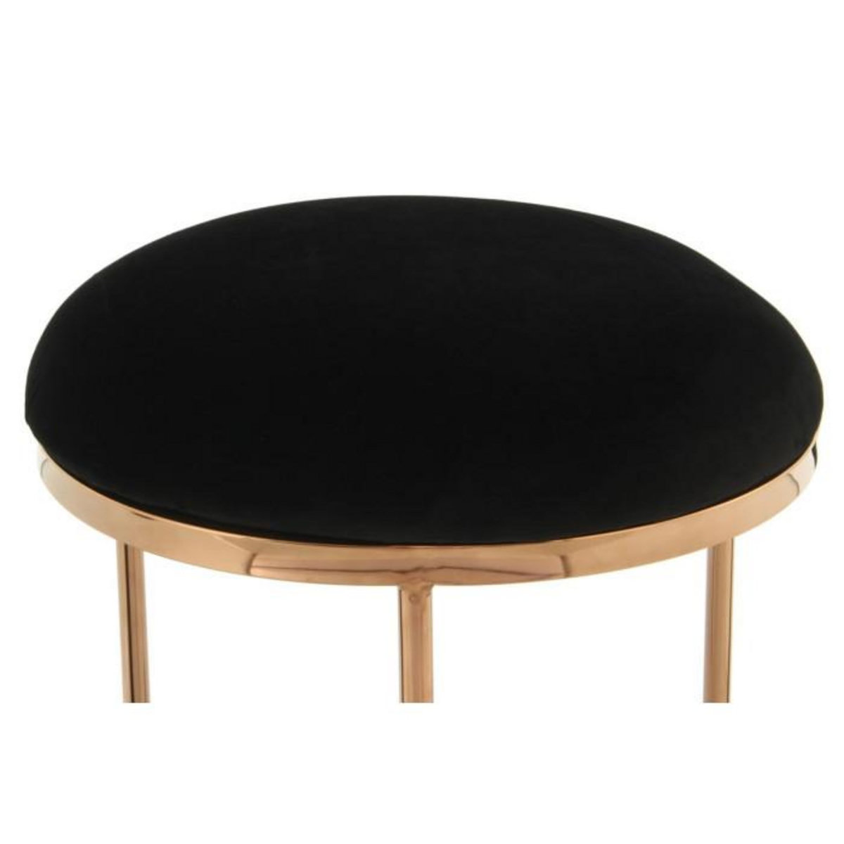Paris Prix Tabouret Design  Wynona  49cm Noir & Or Rose