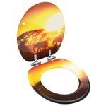 VIDAXL Siege WC Couvercle a fermeture en douceur MDF Design de savane