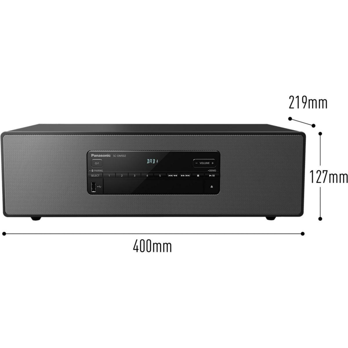 PANASONIC Chaîne HiFi SC-DM502E-K Noir