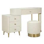 Paris Prix Coiffeuse Avec Pouf Effet Marbre  Sharon  120 Blanc & Or