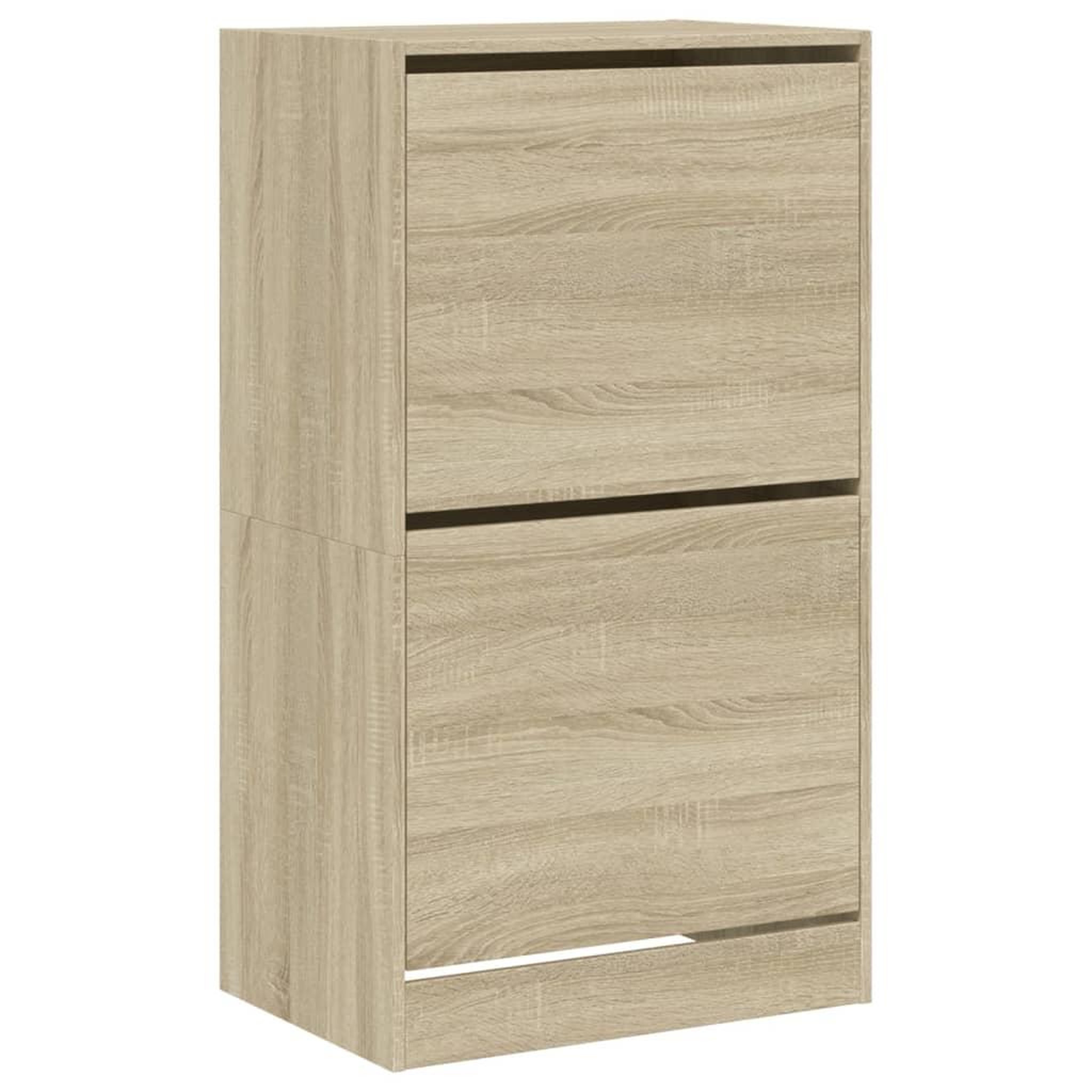 Voir la diapositive 2 : VIDAXL Armoire a chaussures 2 tiroirs rabattables chene sonoma