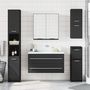 Voir la diapositive 3 : VIDAXL Armoire à miroir de salle de bain noir bois d'ingénierie