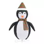 VIDAXL Decoration de Noël pingouin a LED Tissu de luxe 90 cm