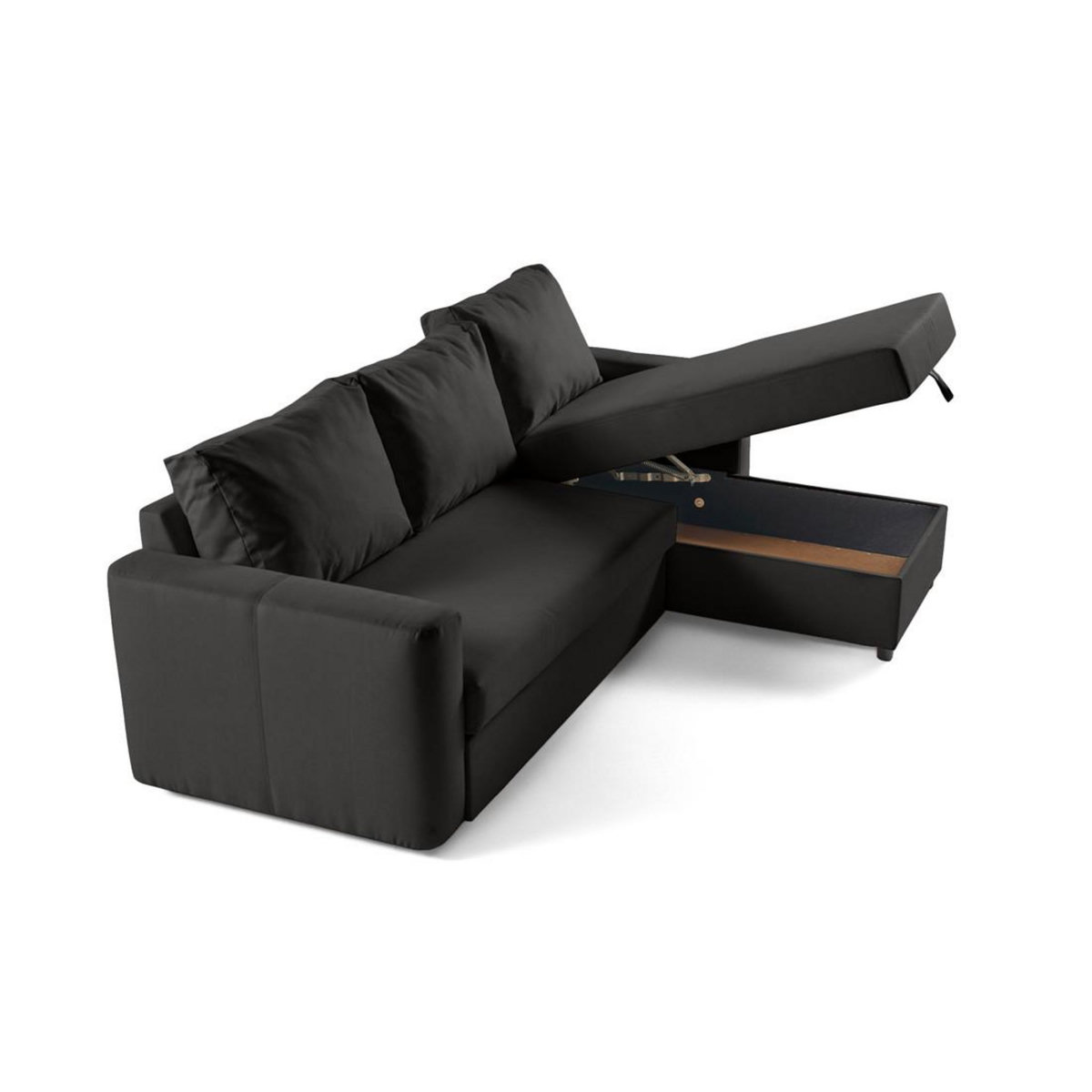 BEST MOBILIER Martha - canapé d'angle réversible 4 places - convertible avec coffre - en tissu