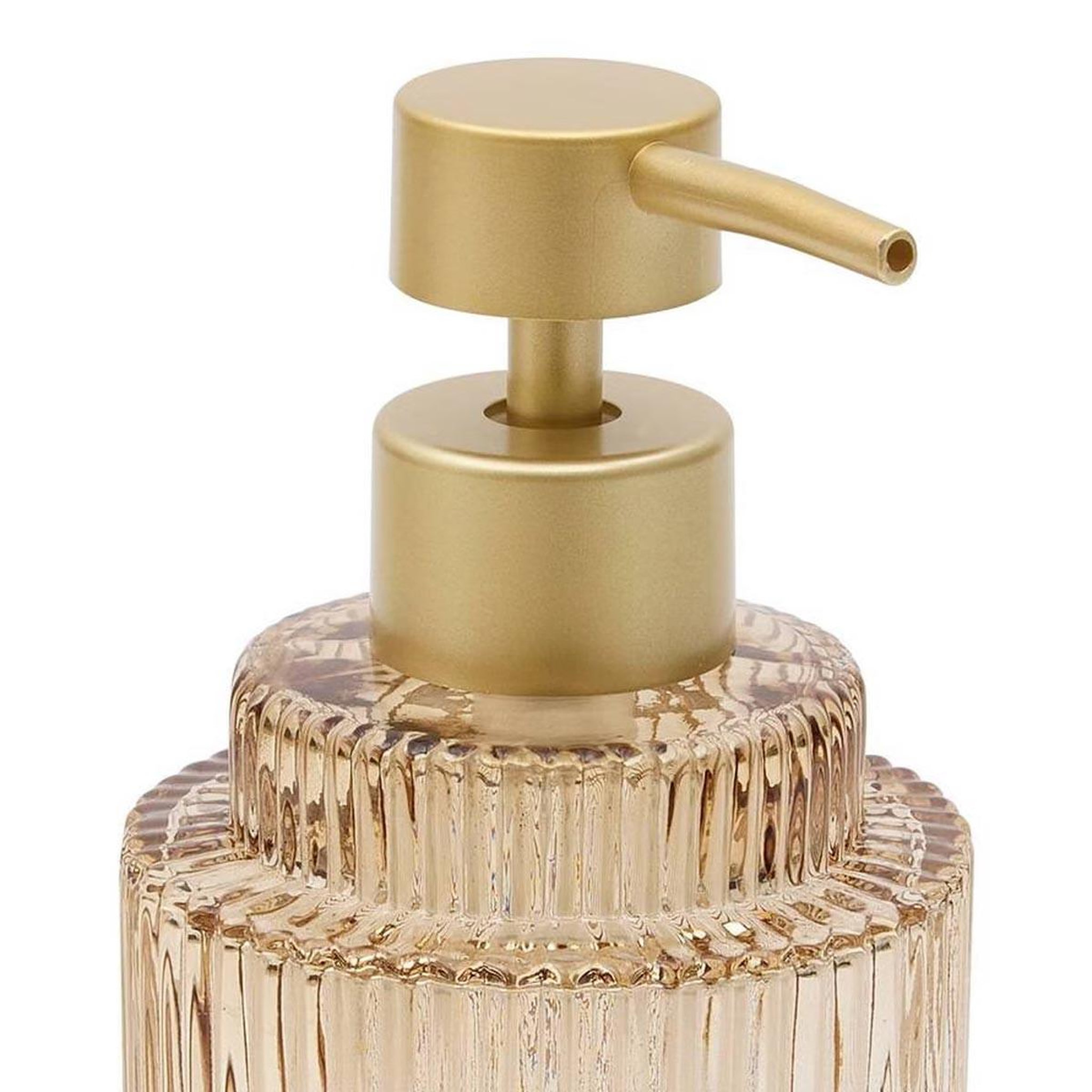 Voir la diapositive 2 : FIVE Distributeur de savon en verre  solis  300ml ambre