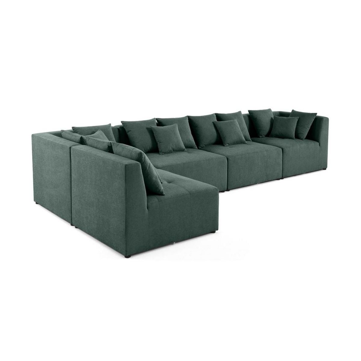 LISA DESIGN Amalfi - canapé modulable d'angle réversible - 5 places - en tissu