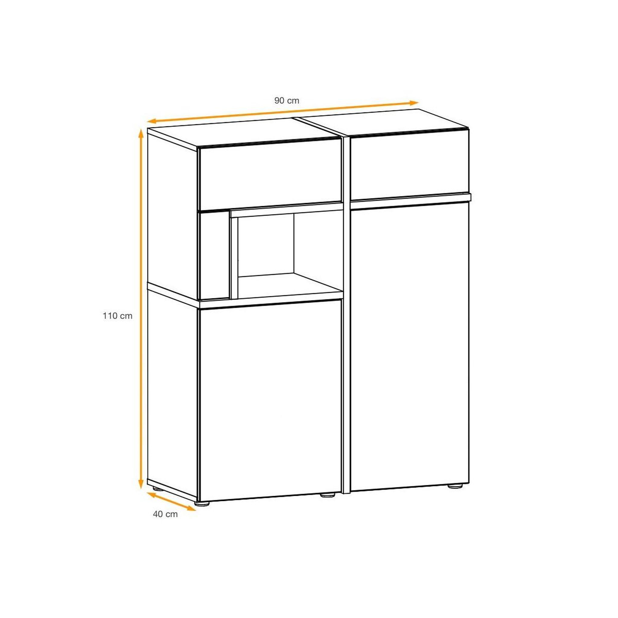 Voir la diapositive 4 : Paris Prix Buffet Design LED  Cross  110cm Blanc